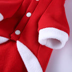 Polka Dot Green Dog Dress with Christmas Tree Design