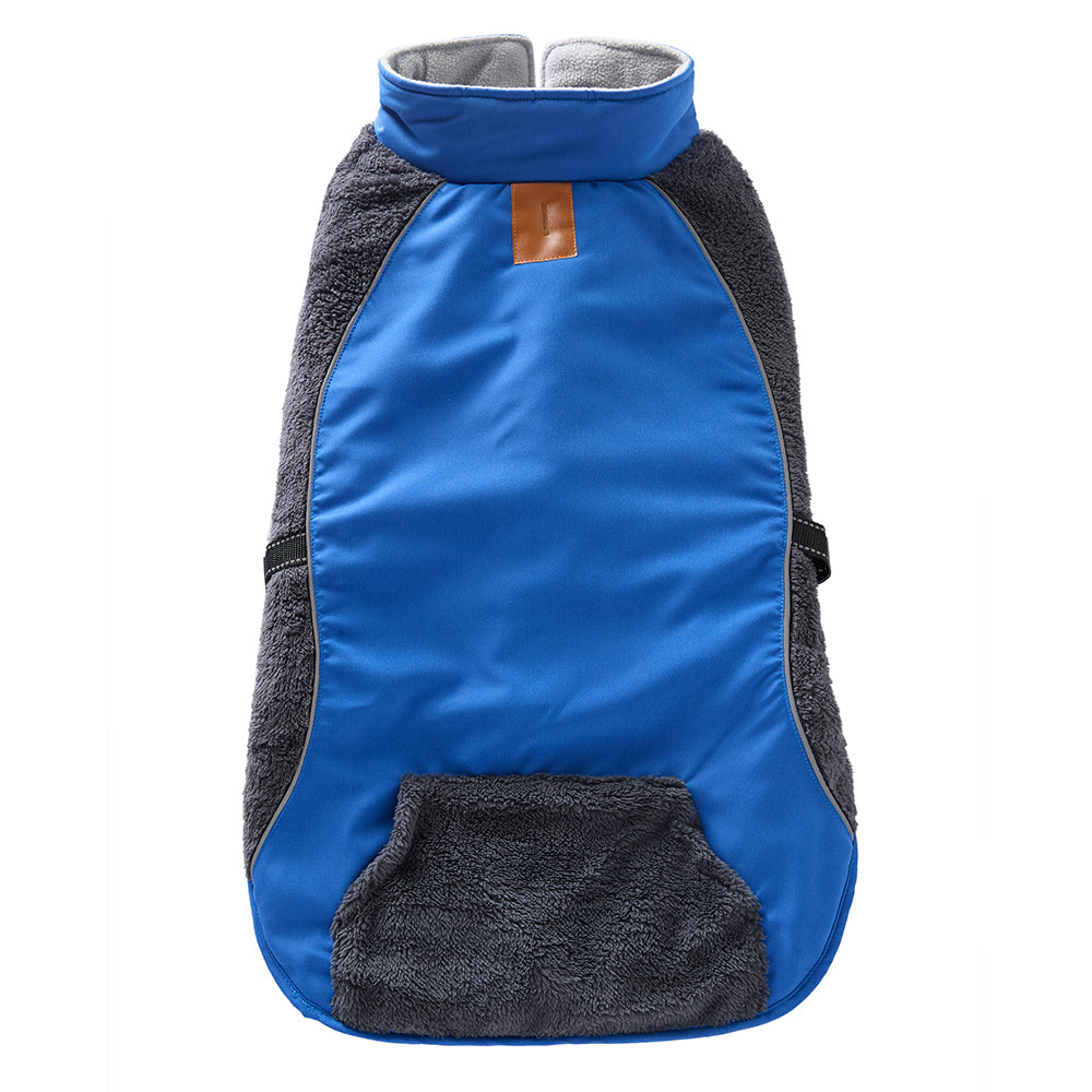 Cozy Pocket Dog Coat with Fleece Panels
