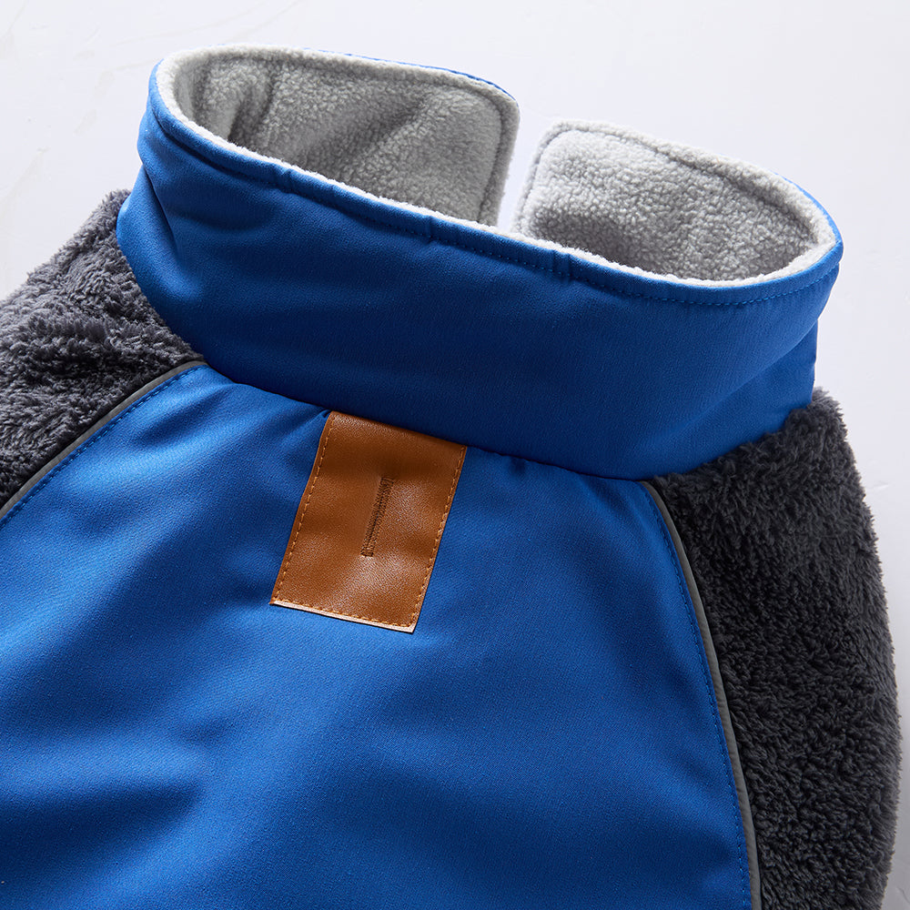 Cozy Pocket Dog Coat with Fleece Panels