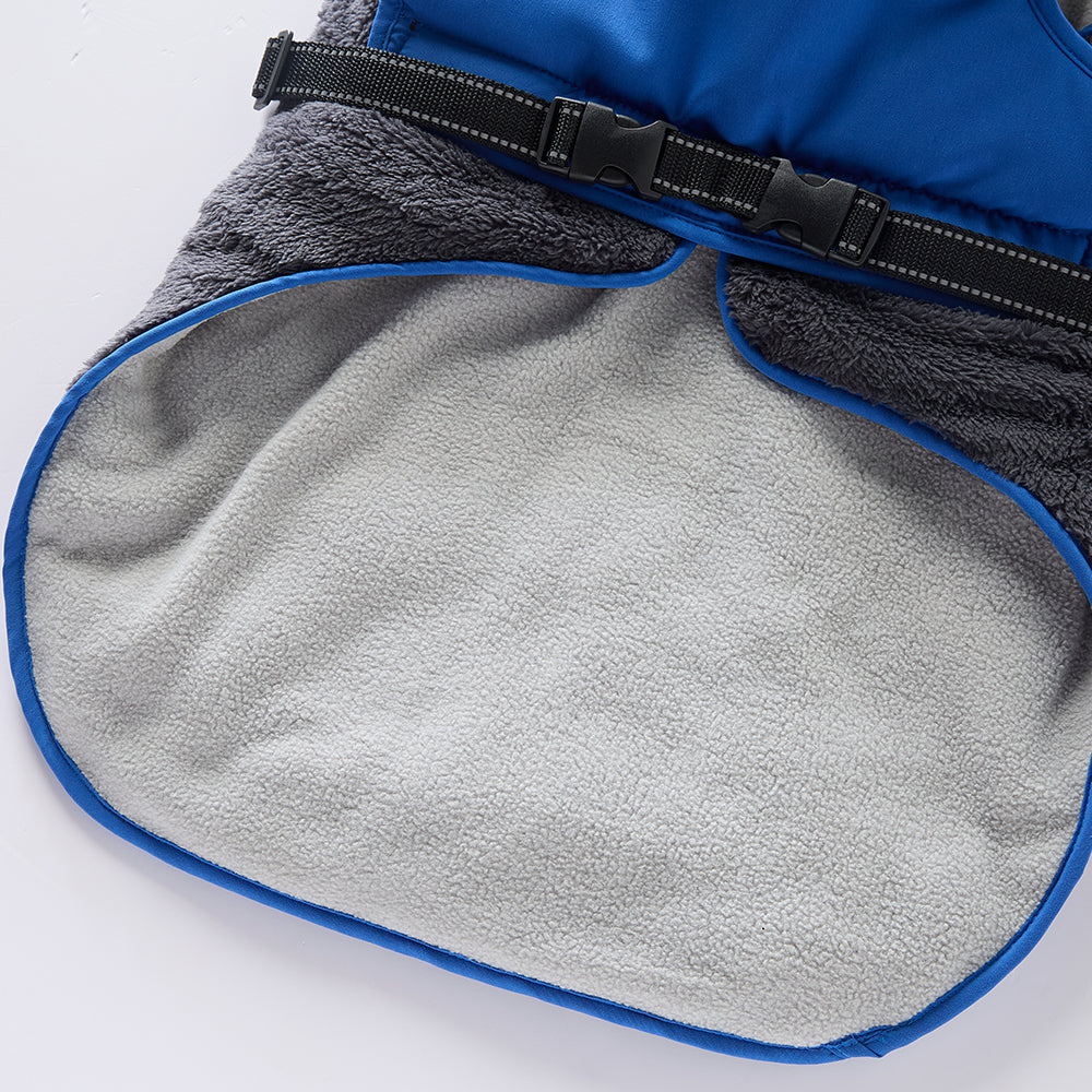 Cozy Pocket Dog Coat with Fleece Panels
