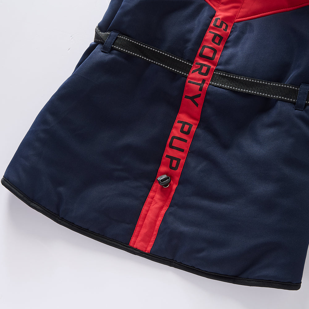 Sporty Belted Dog Coat with Fleece Lining