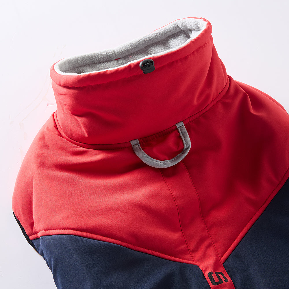 Sporty Belted Dog Coat with Fleece Lining