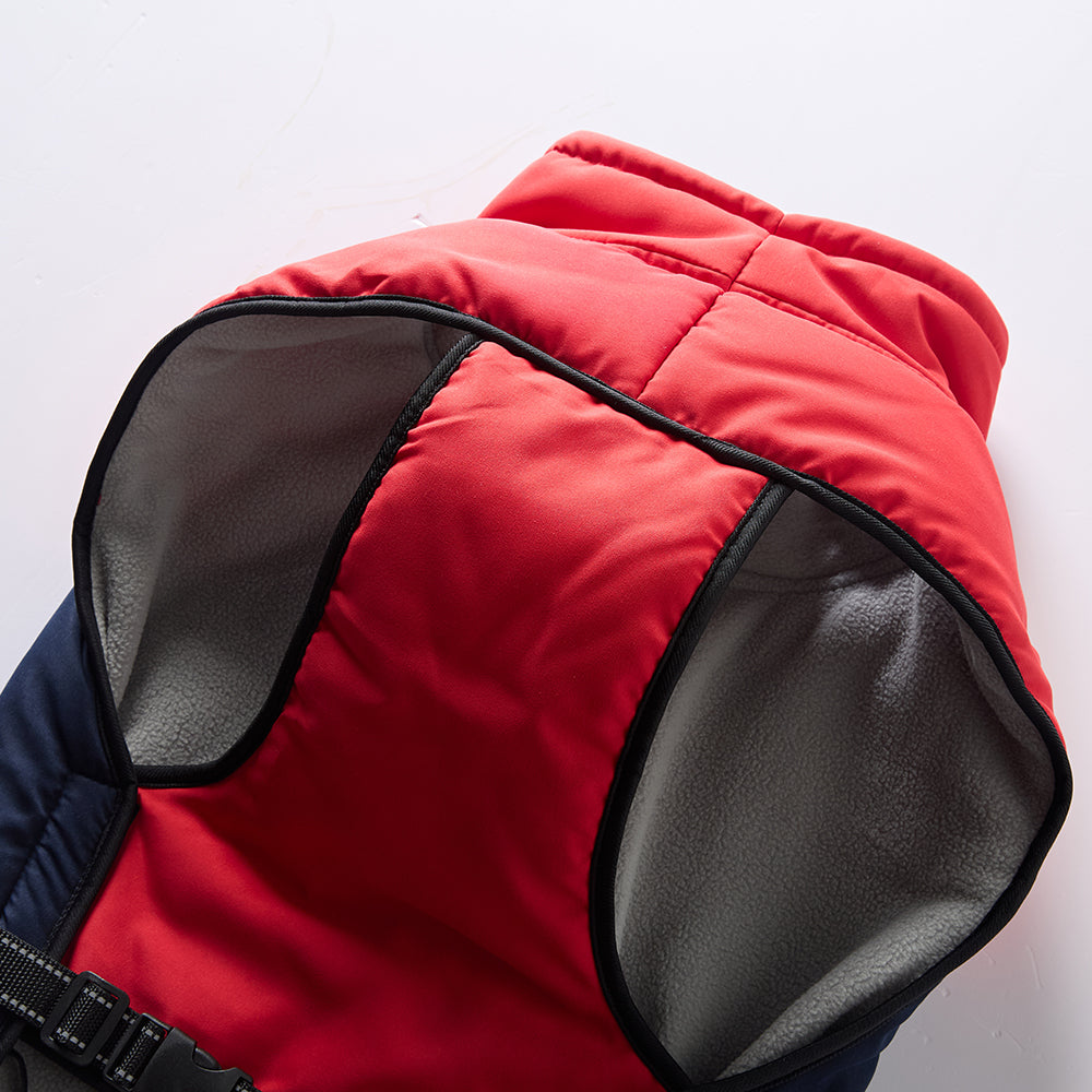 Sporty Belted Dog Coat with Fleece Lining