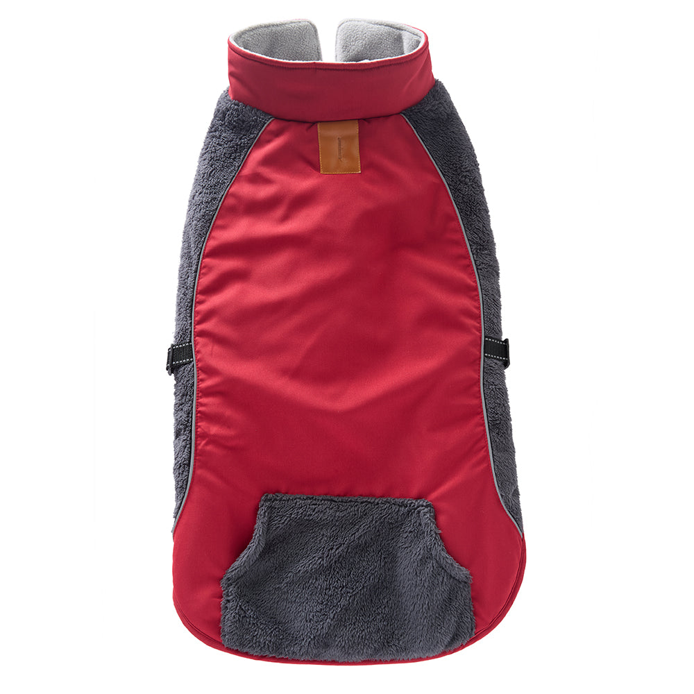 Cozy Pocket Dog Coat with Fleece Panels