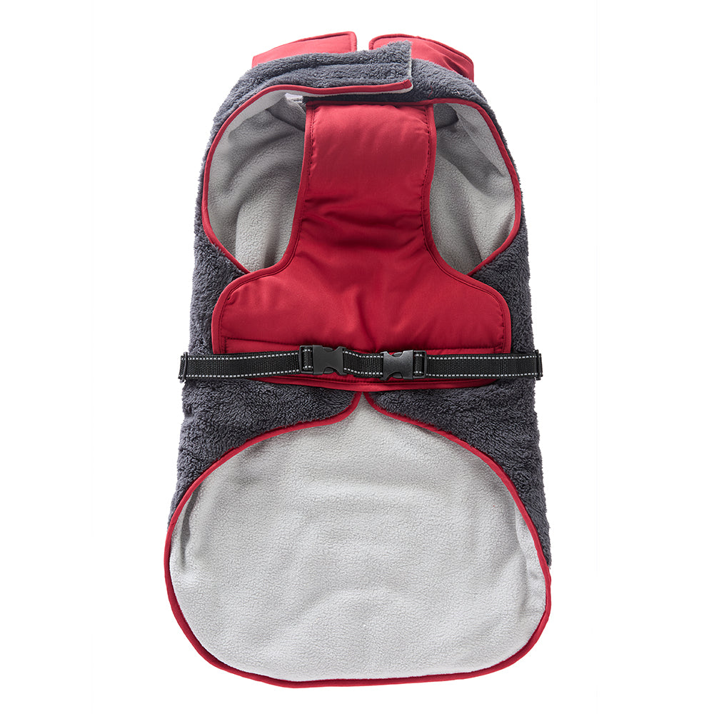 Cozy Pocket Dog Coat with Fleece Panels