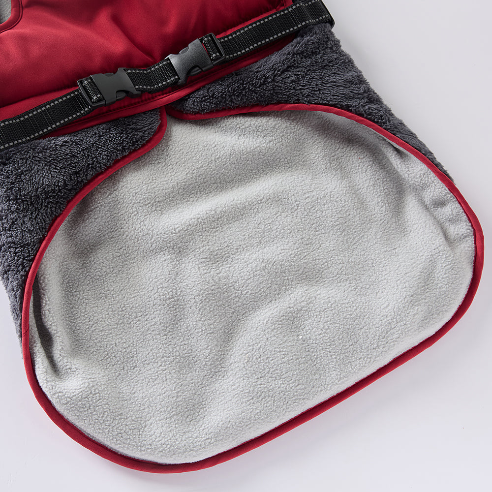 Cozy Pocket Dog Coat with Fleece Panels