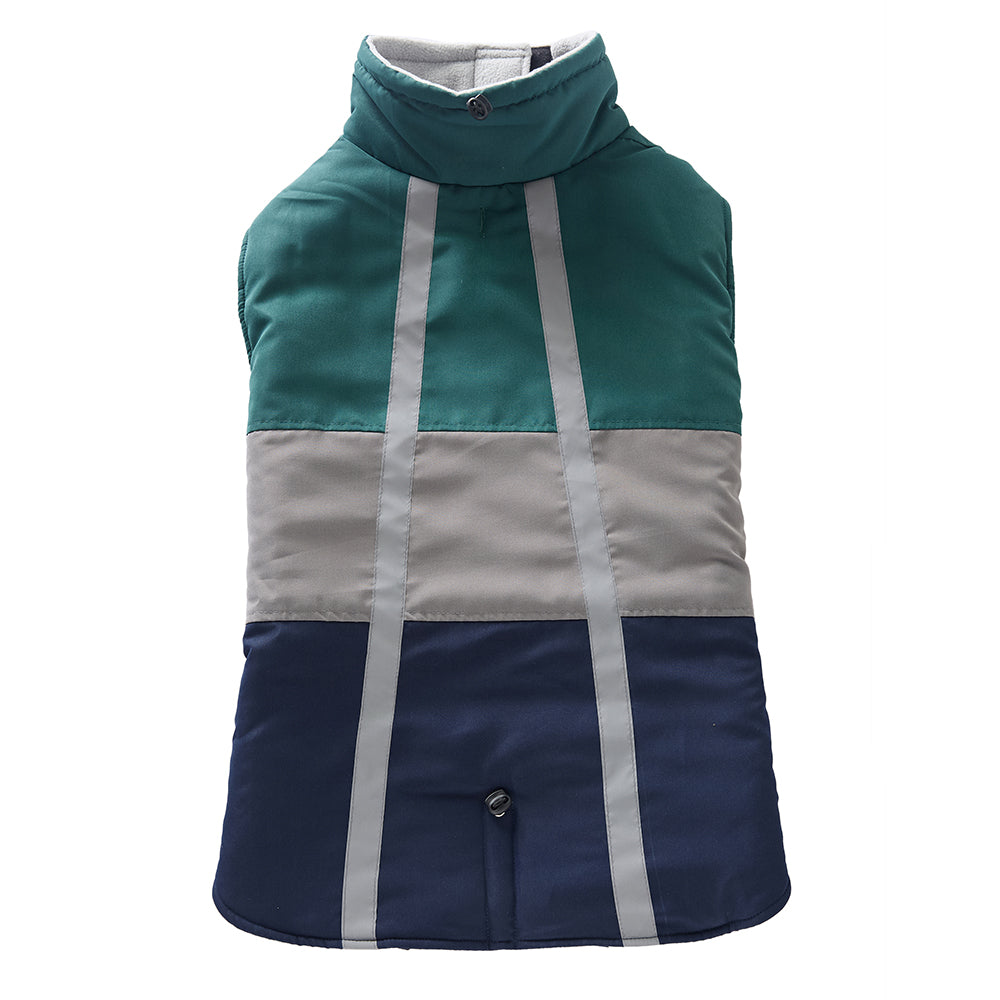 Colorblock Reflective Dog Coat with Fleece Lining