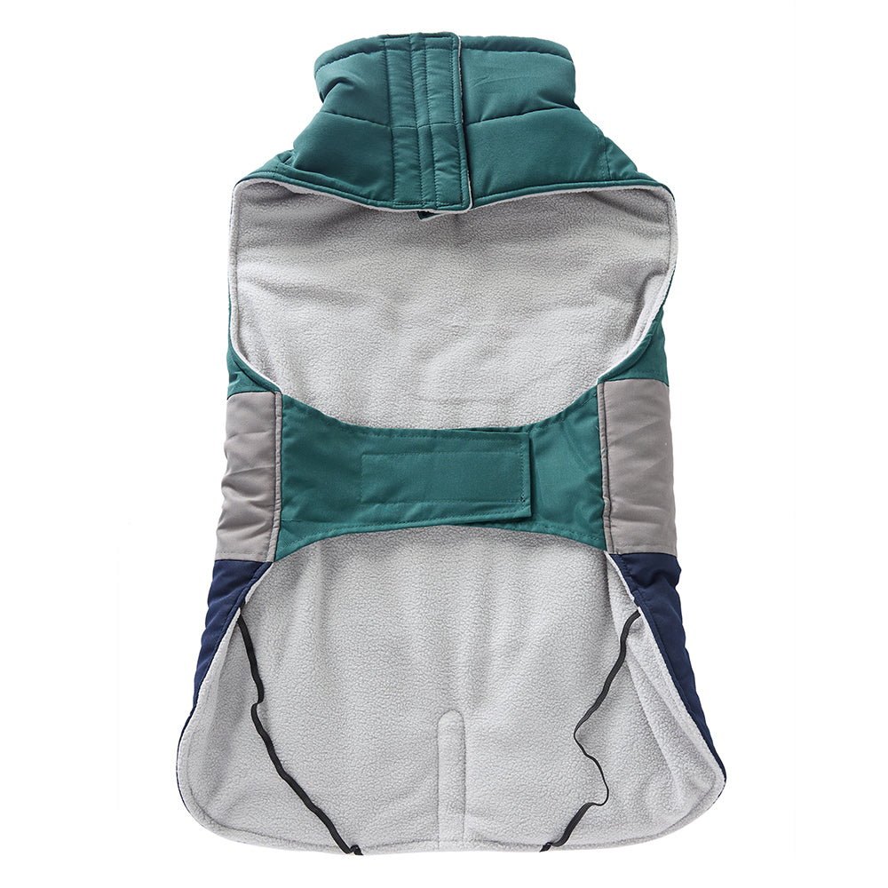 Colorblock Reflective Dog Coat with Fleece Lining
