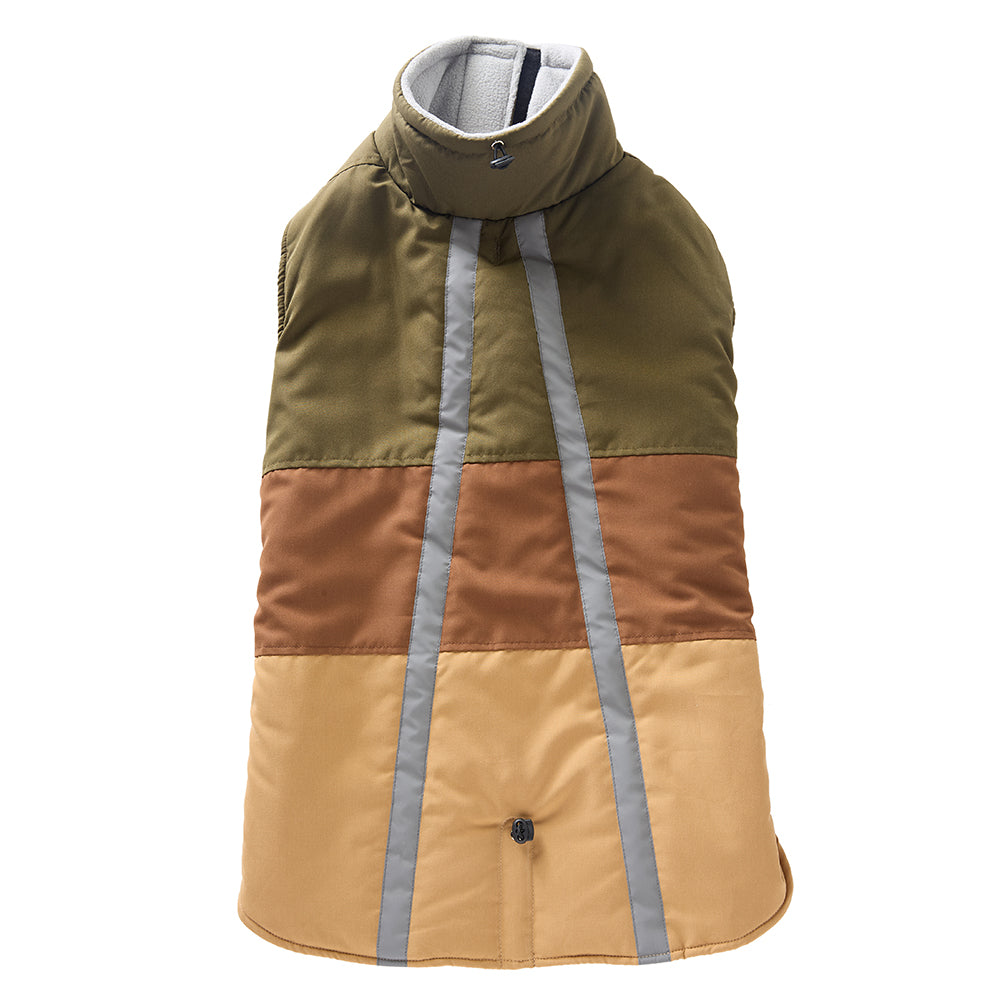 Colorblock Reflective Dog Coat with Fleece Lining