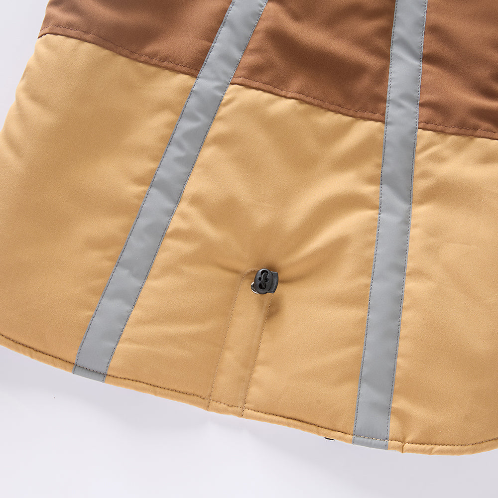 Colorblock Reflective Dog Coat with Fleece Lining