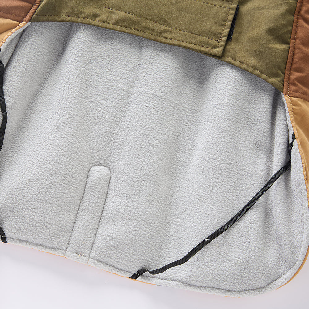 Colorblock Reflective Dog Coat with Fleece Lining