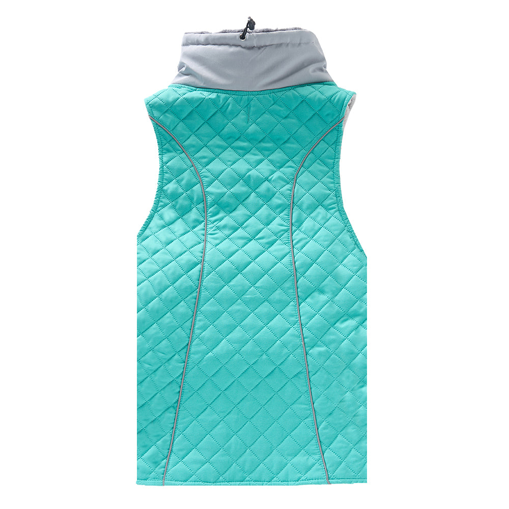 Quilted High‑Collar Dog Vest with Fleece Lining