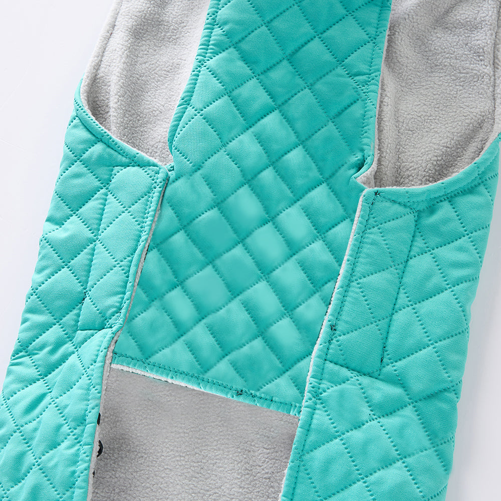Quilted High‑Collar Dog Vest with Fleece Lining