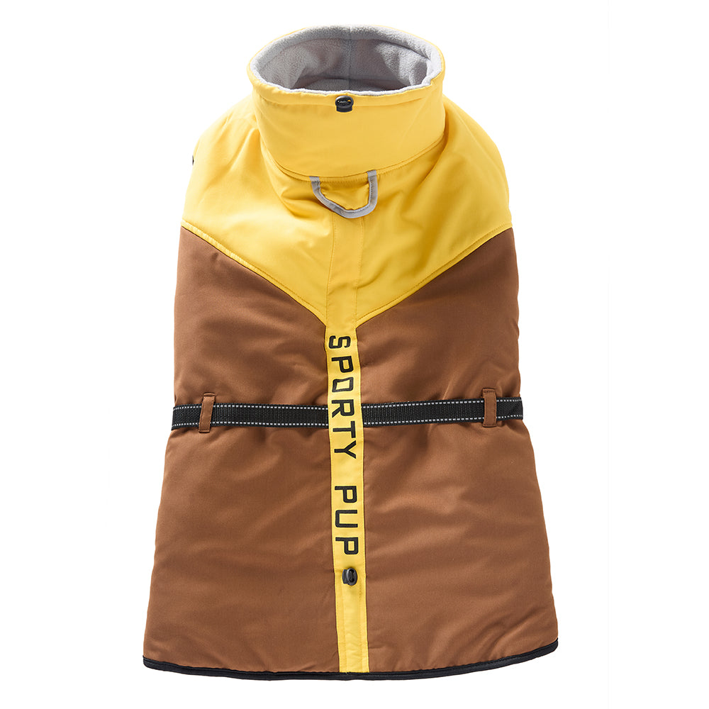 Sporty Belted Dog Coat with Fleece Lining