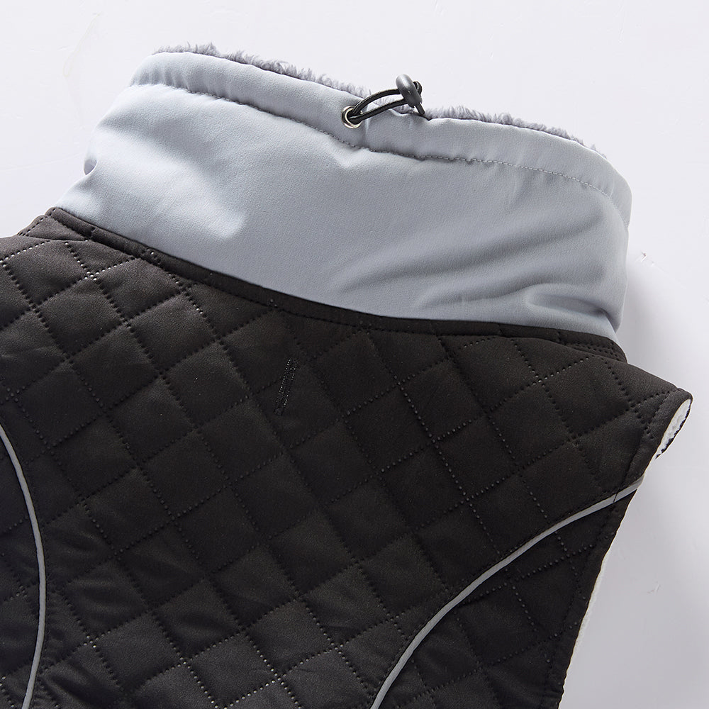 Quilted High‑Collar Dog Vest with Fleece Lining