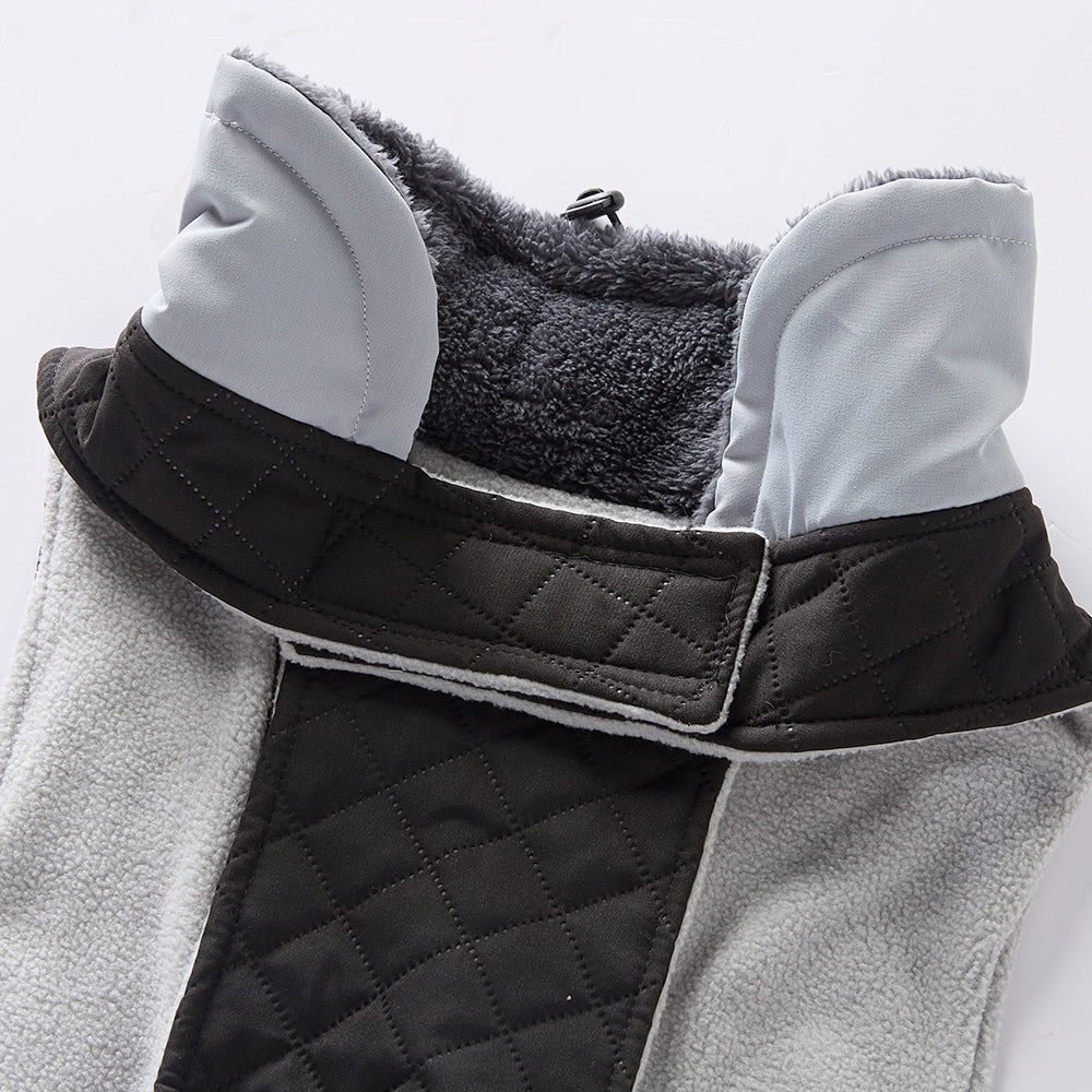 Quilted High‑Collar Dog Vest with Fleece Lining
