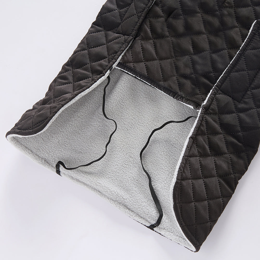 Quilted High‑Collar Dog Vest with Fleece Lining