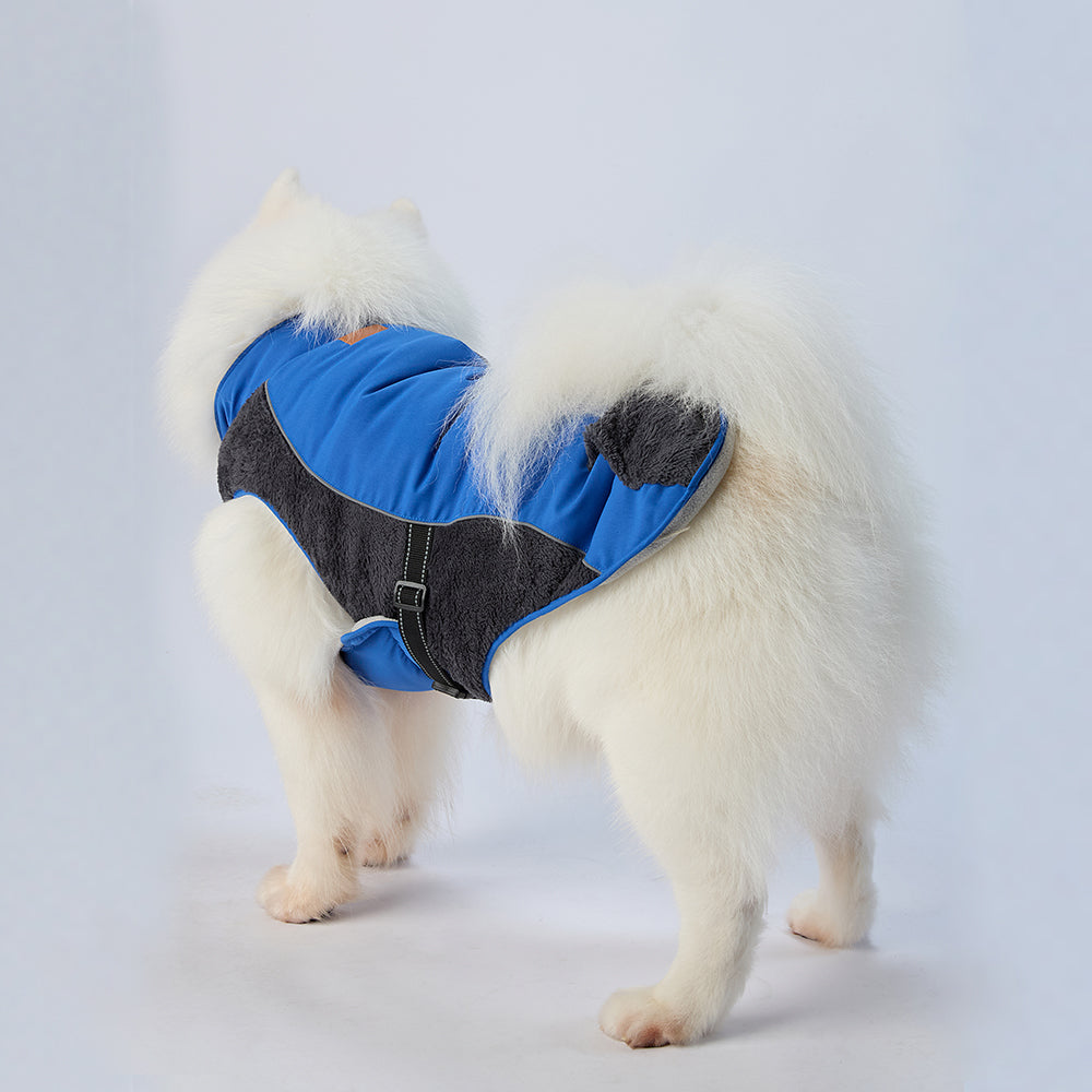 Cozy Pocket Dog Coat with Fleece Panels