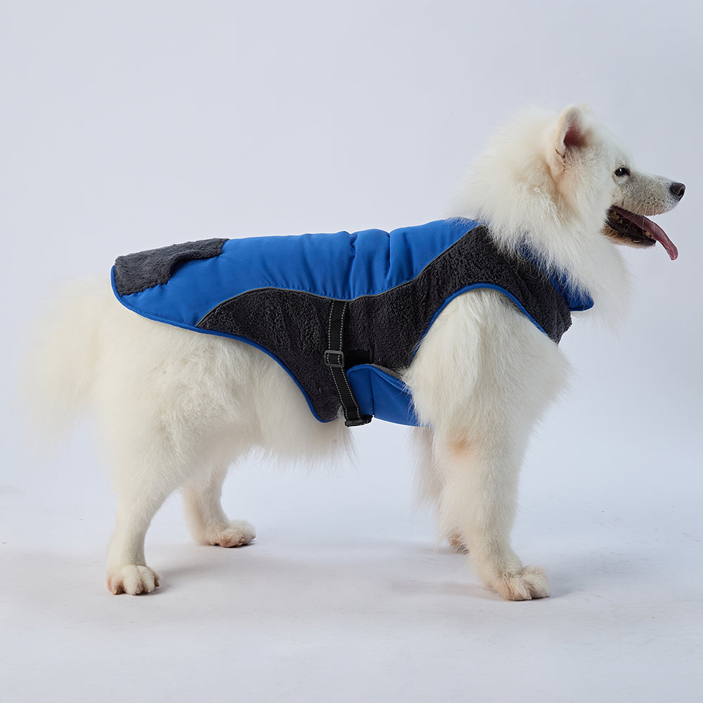Cozy Pocket Dog Coat with Fleece Panels