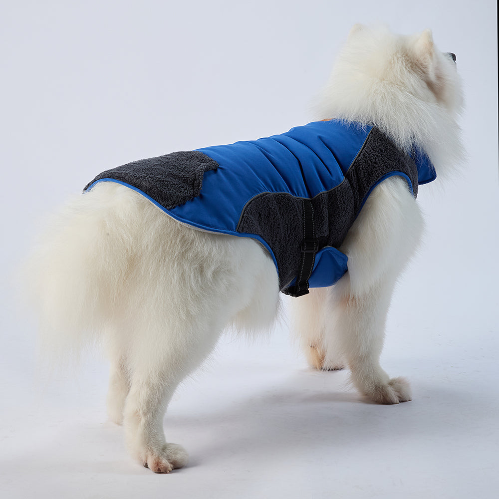 Cozy Pocket Dog Coat with Fleece Panels