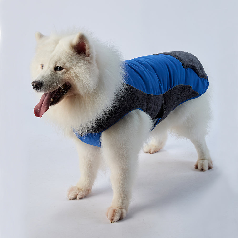 Cozy Pocket Dog Coat with Fleece Panels