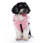 Polka Dot Hooded Dog Raincoat with Built‑in Harness