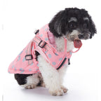 Polka Dot Hooded Dog Raincoat with Built‑in Harness