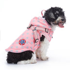 Polka Dot Hooded Dog Raincoat with Built‑in Harness