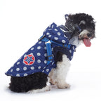 Polka Dot Hooded Dog Raincoat with Built‑in Harness