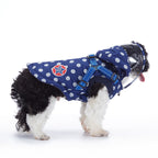 Polka Dot Hooded Dog Raincoat with Built‑in Harness