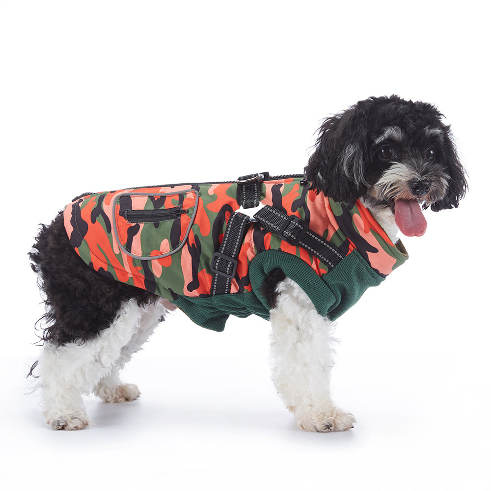Integrated Harness Camo Dog Vest