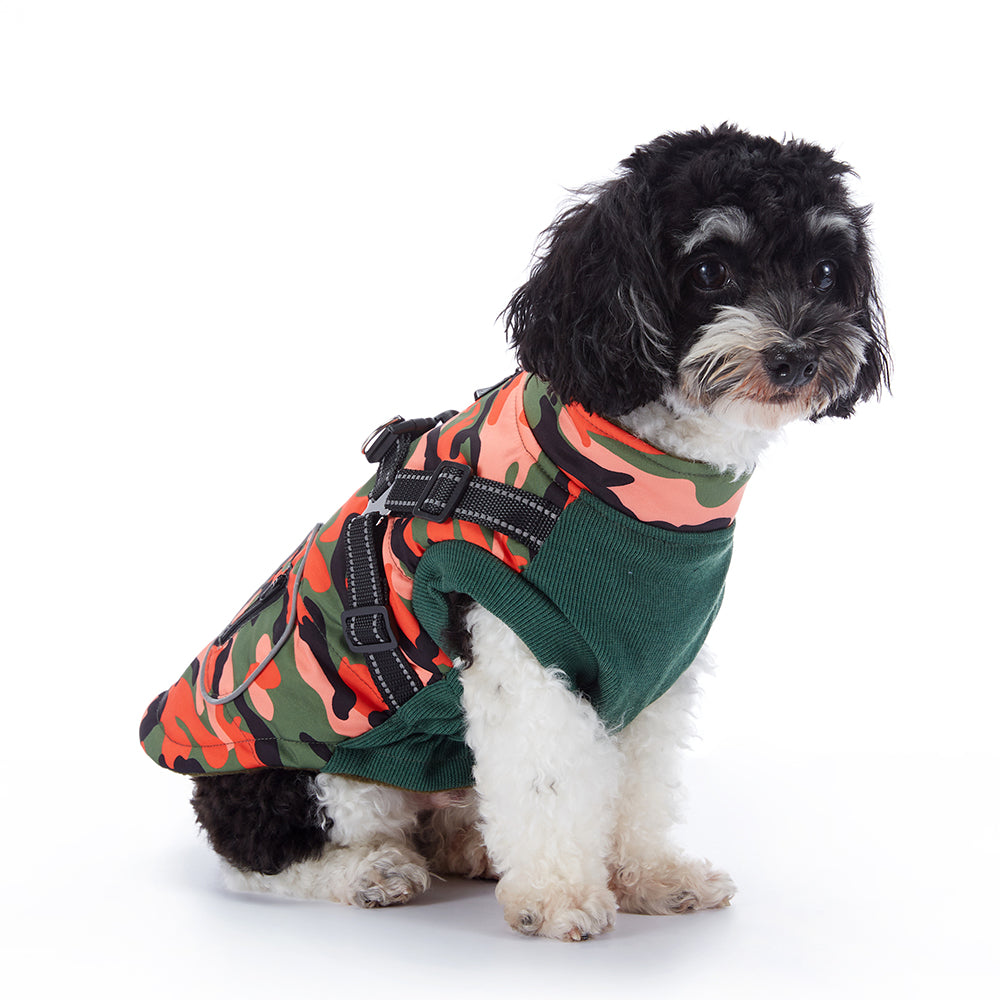 Integrated Harness Camo Dog Vest