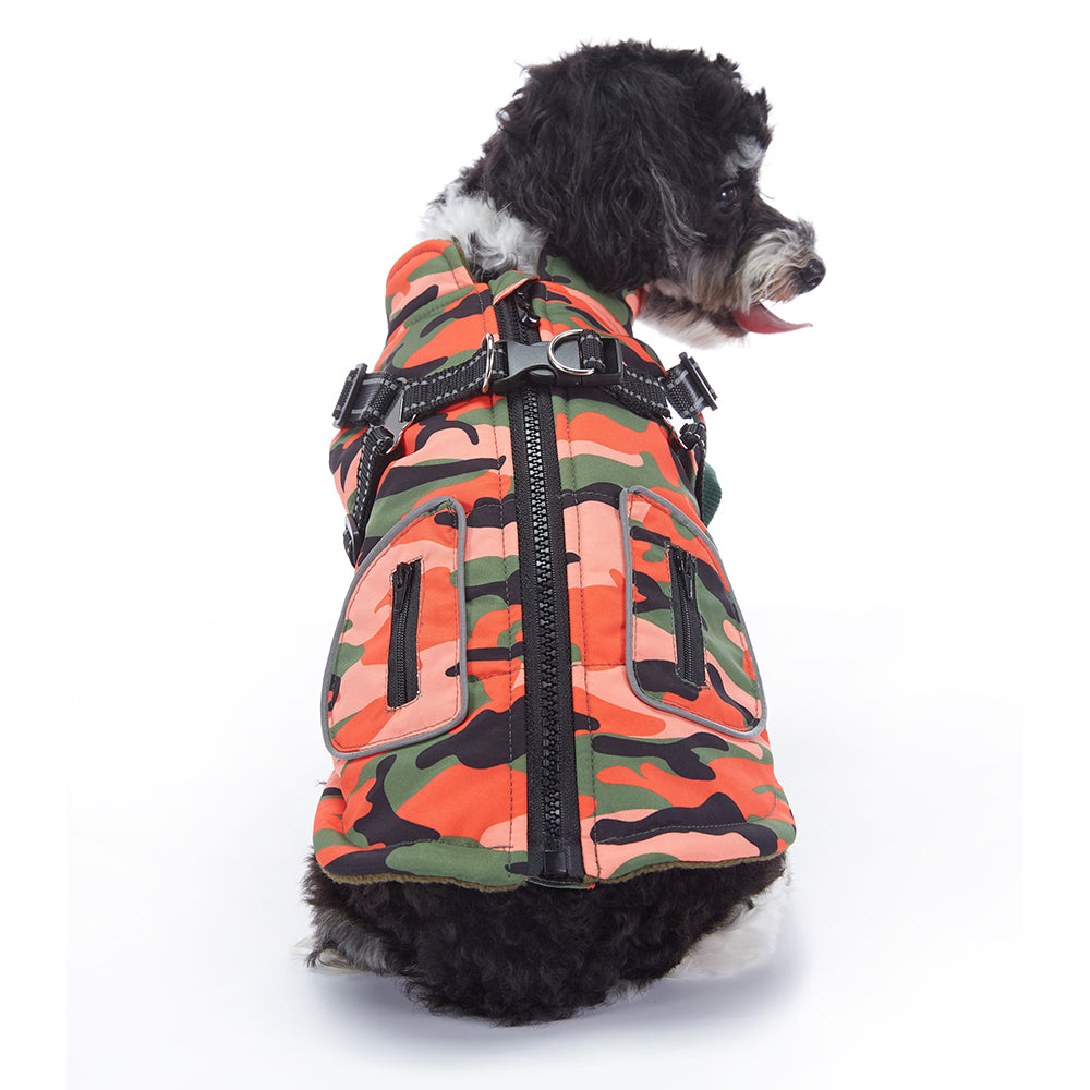 Integrated Harness Camo Dog Vest