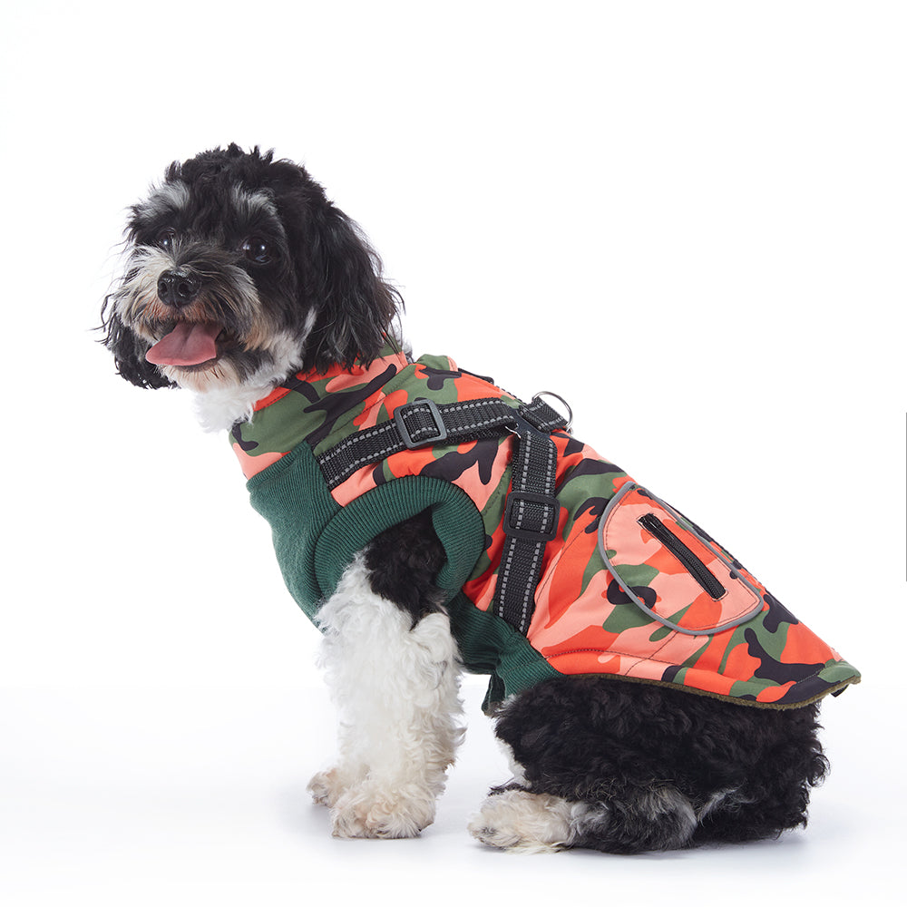 Integrated Harness Camo Dog Vest