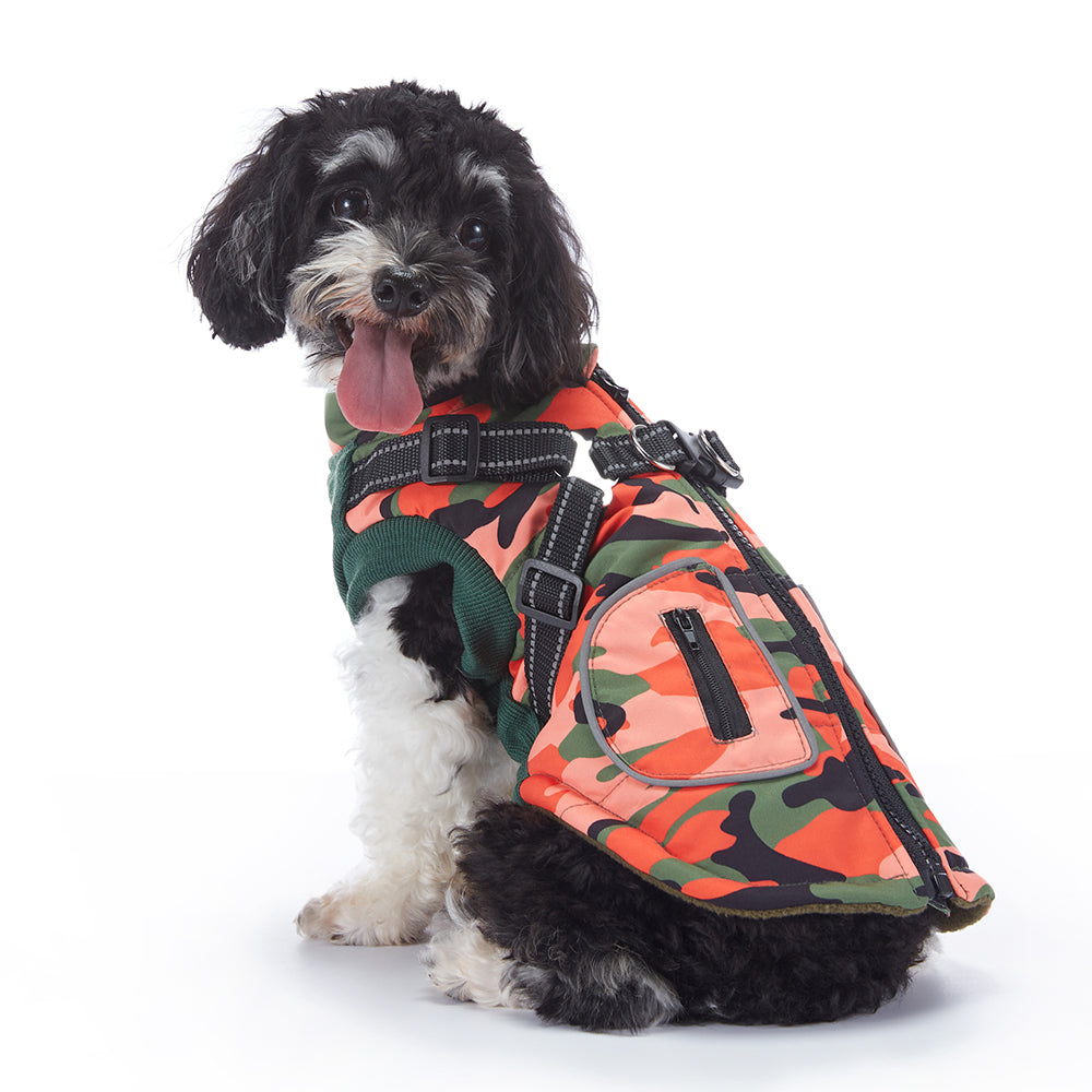 Integrated Harness Camo Dog Vest
