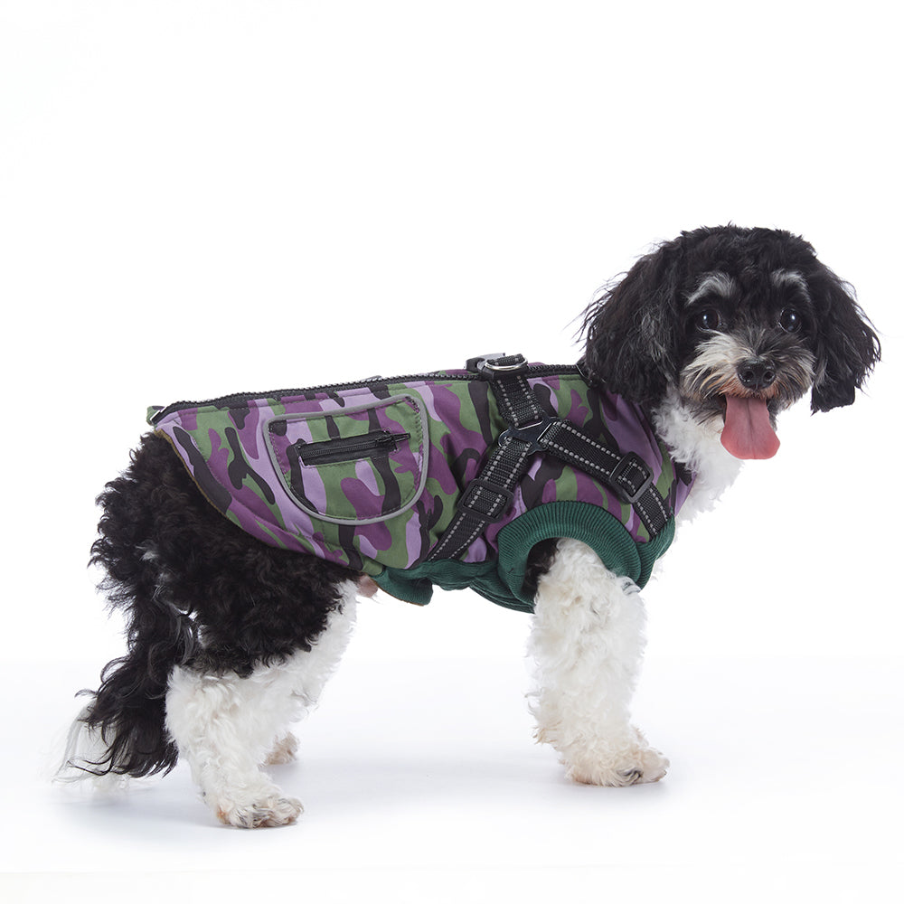 Integrated Harness Camo Dog Vest