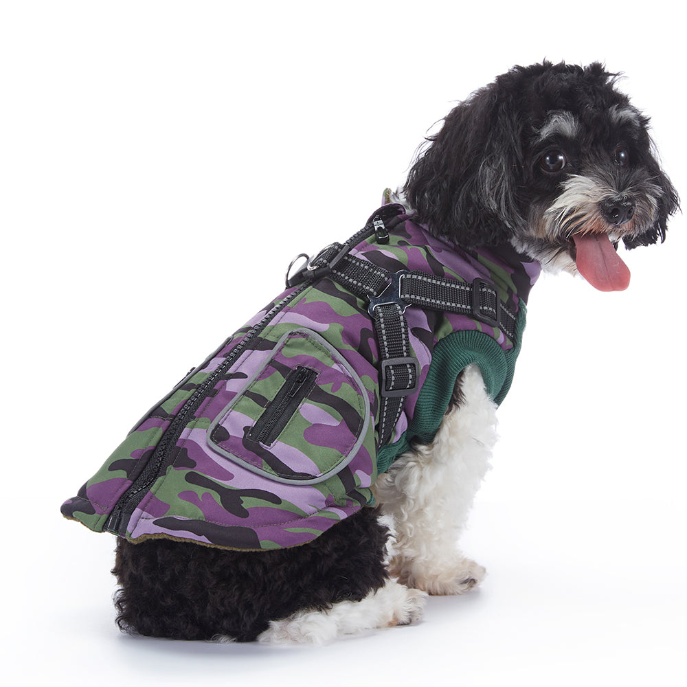 Integrated Harness Camo Dog Vest