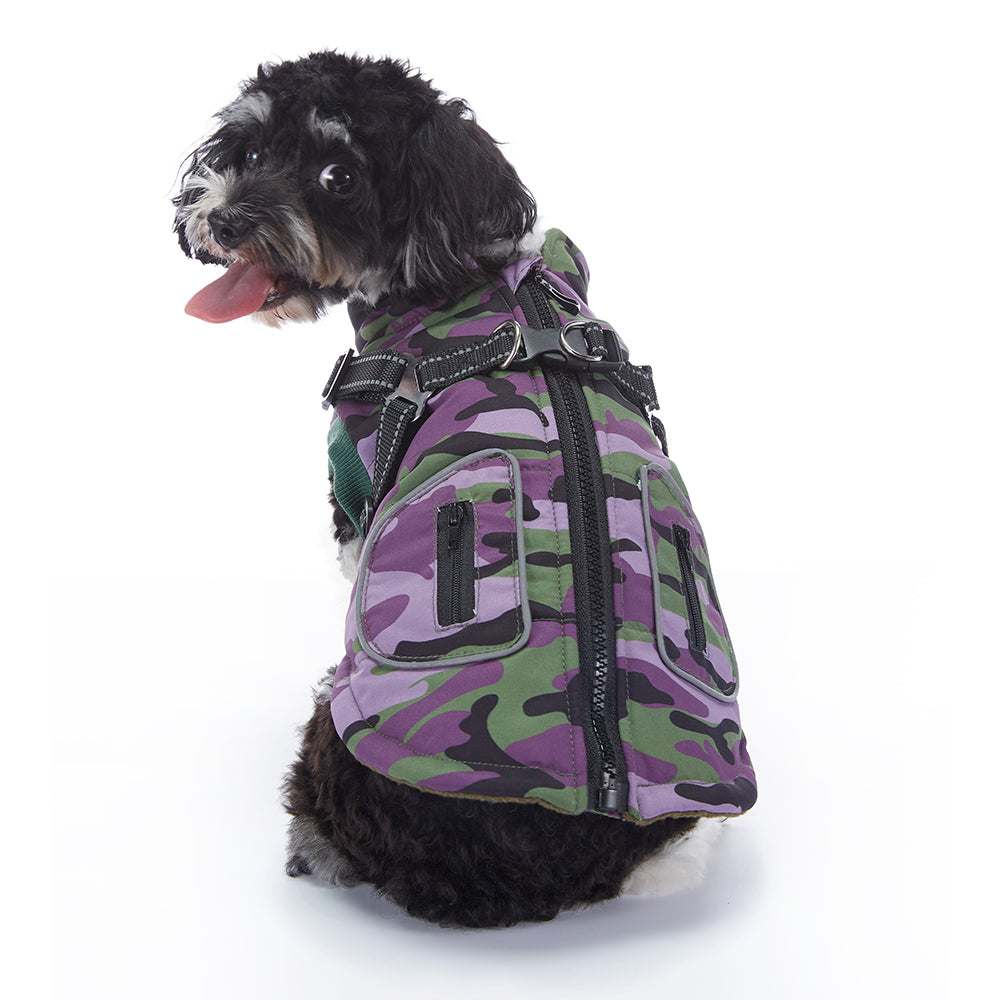 Integrated Harness Camo Dog Vest