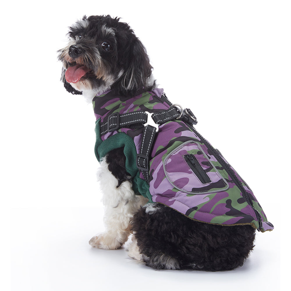 Integrated Harness Camo Dog Vest
