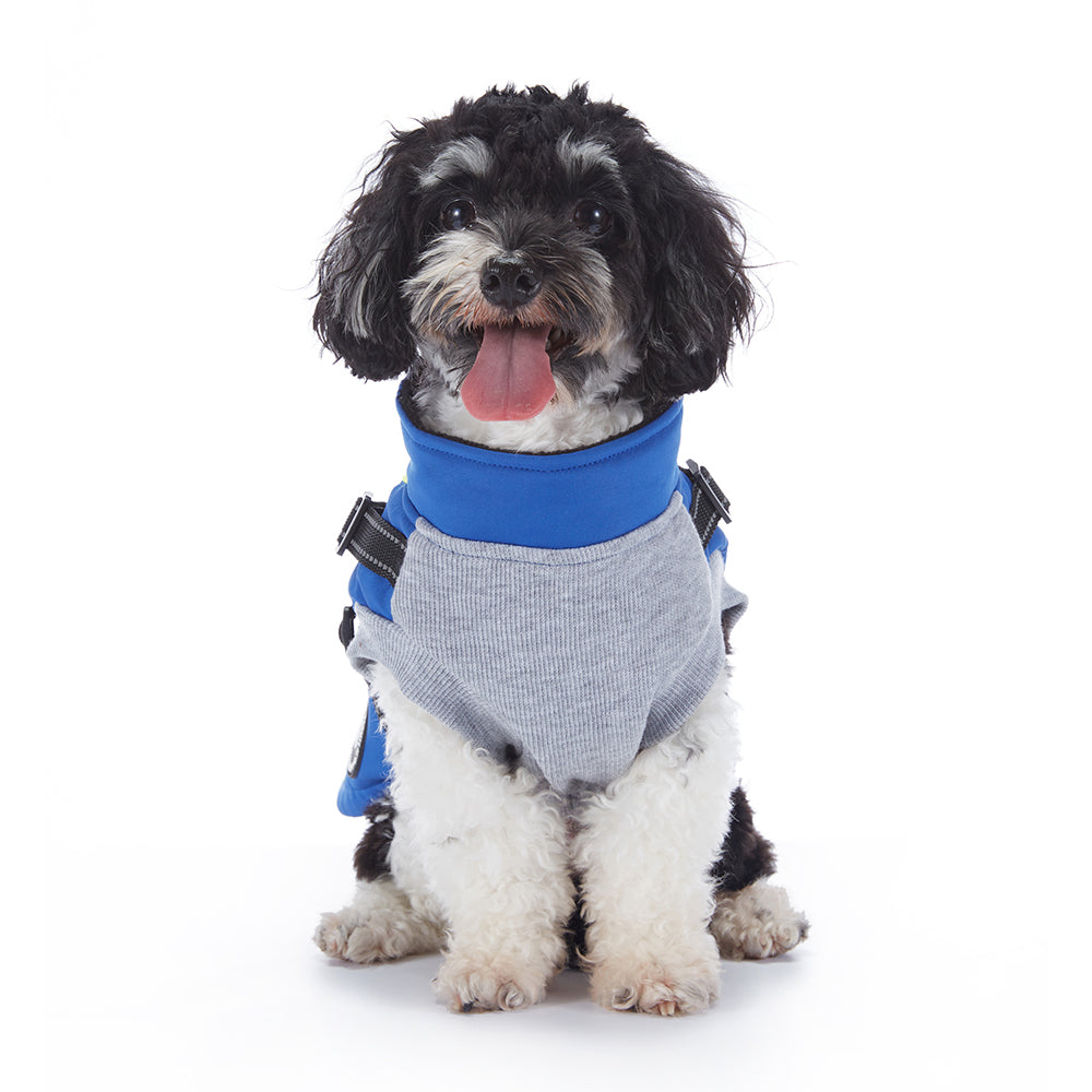 Reflective Piped Built‑in Harness Dog Vest