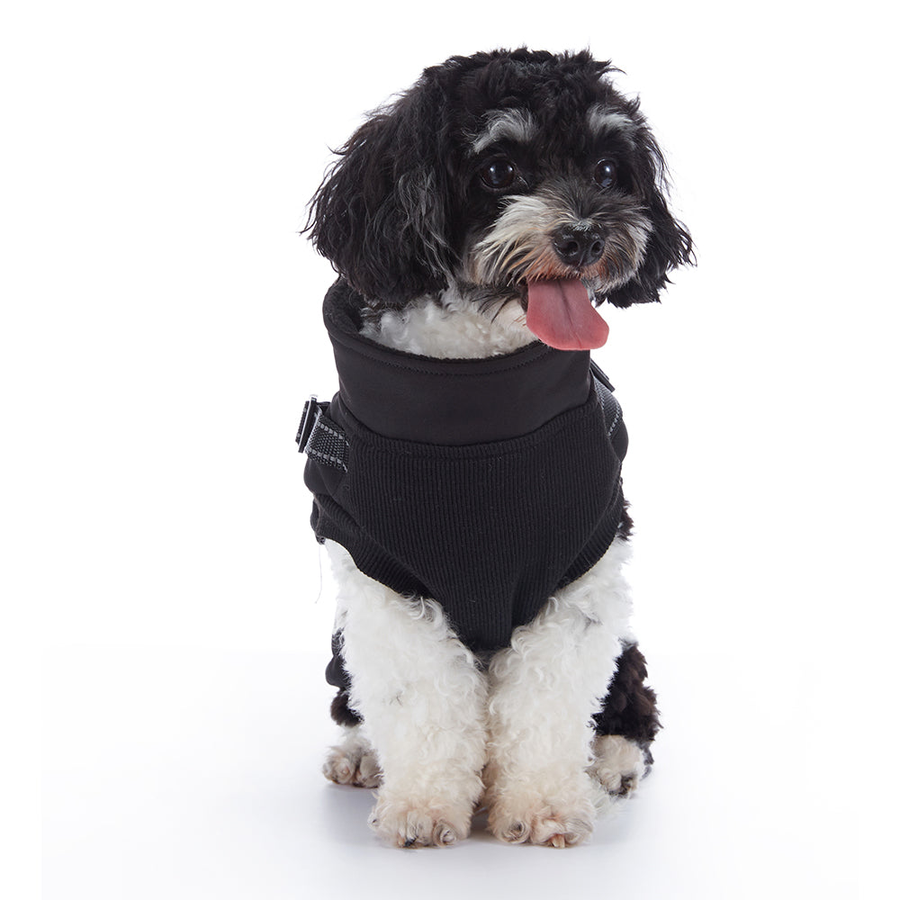 Reflective Piped Built‑in Harness Dog Vest