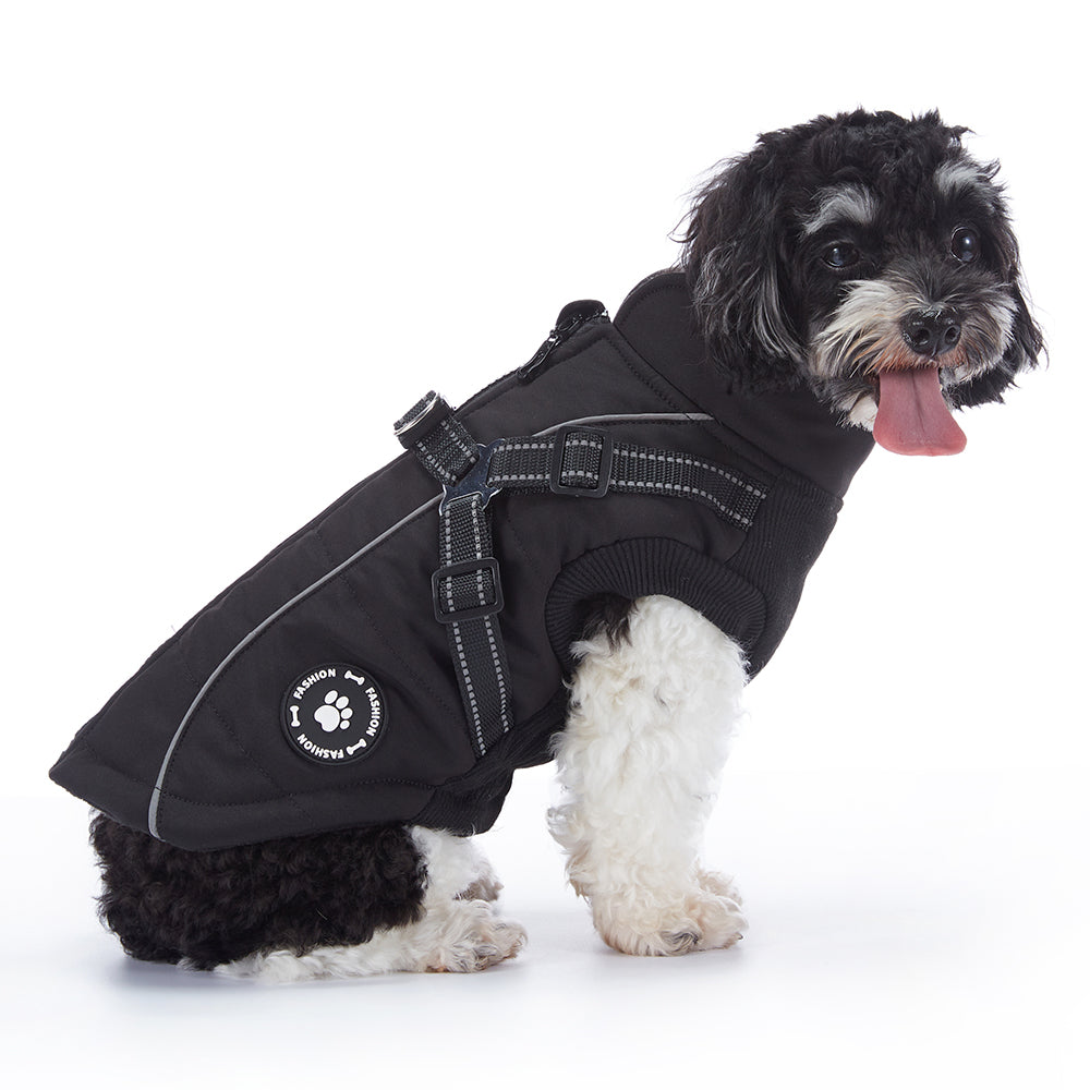 Reflective Piped Built‑in Harness Dog Vest