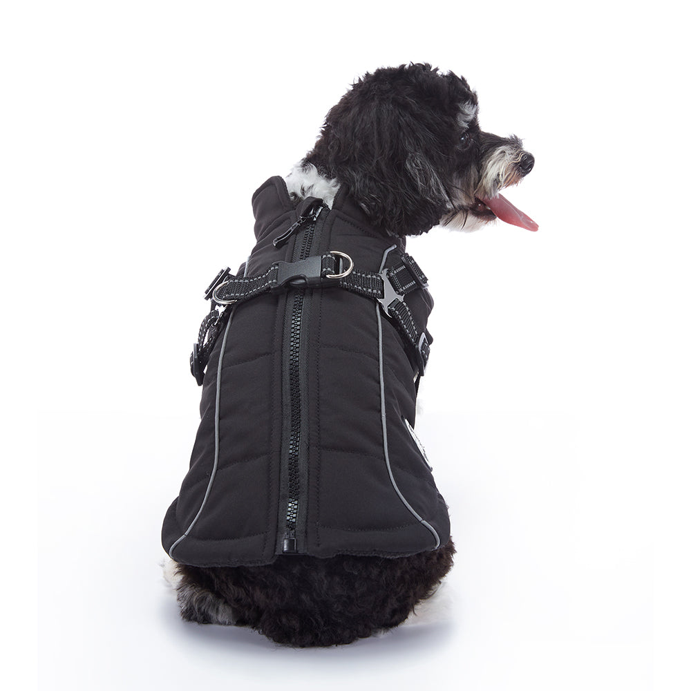 Reflective Piped Built‑in Harness Dog Vest