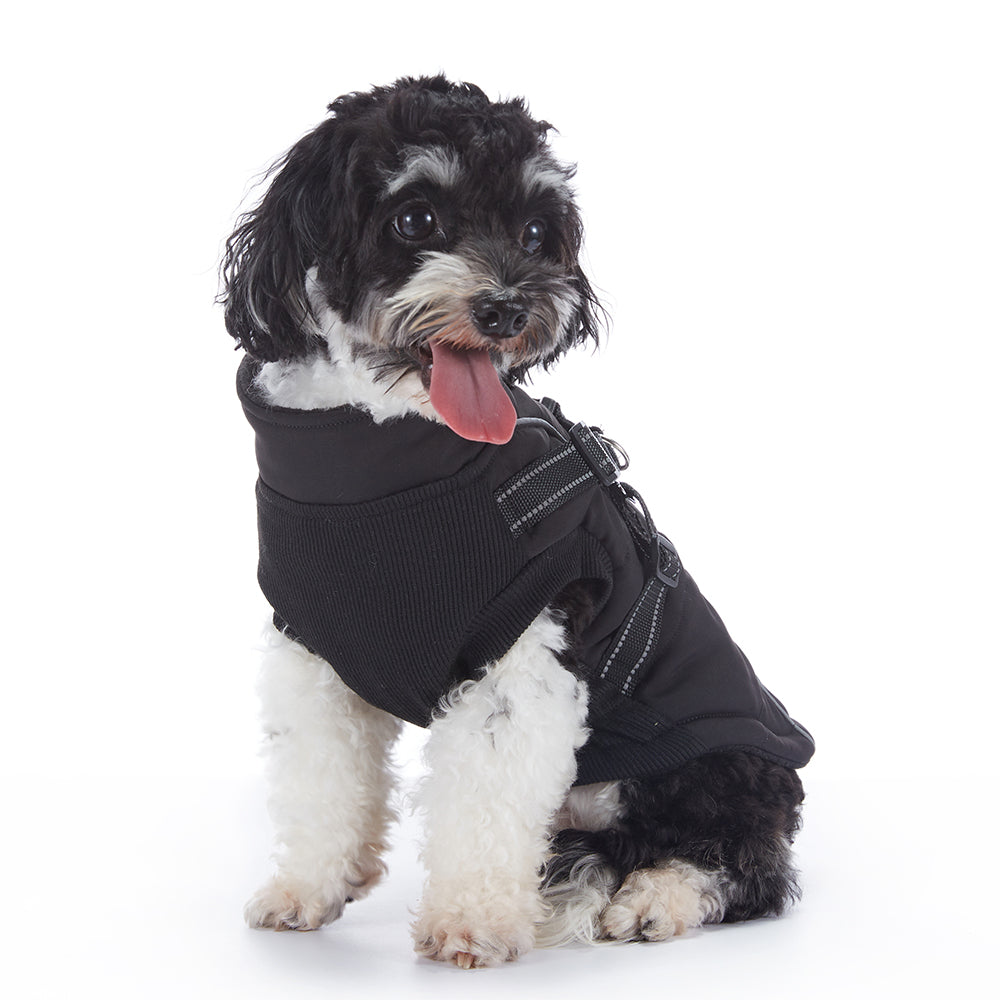 Reflective Piped Built‑in Harness Dog Vest