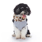 Leopard Faux‑Fur Collar Harness Dog Vest