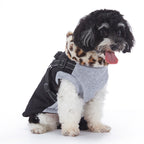 Leopard Faux‑Fur Collar Harness Dog Vest
