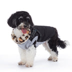 Leopard Faux‑Fur Collar Harness Dog Vest