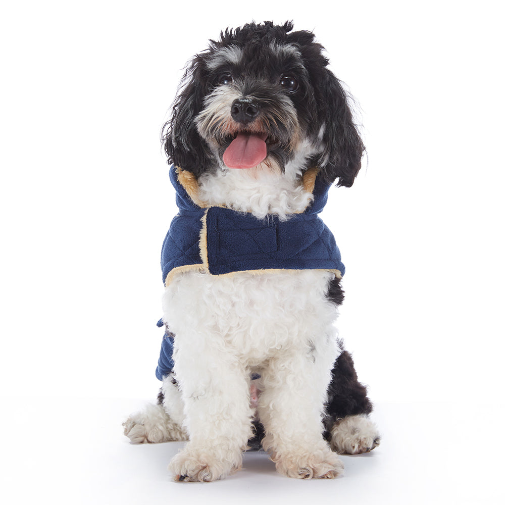 Quilted Plush Dog Jacket with Pockets