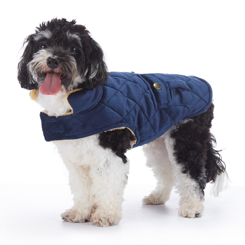 Quilted Plush Dog Jacket with Pockets