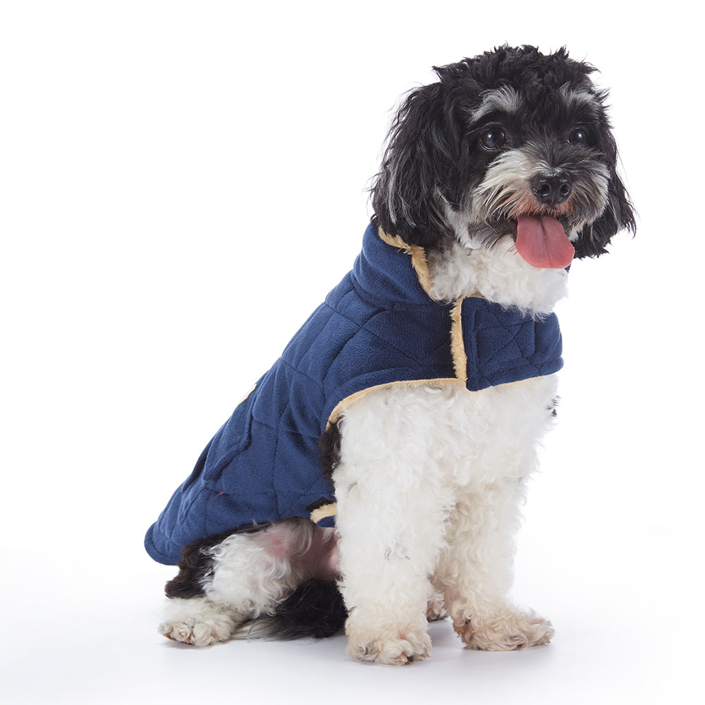Quilted Plush Dog Jacket with Pockets